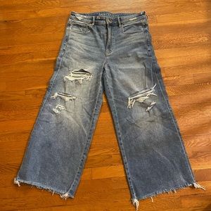 American Eagle Ripped Wide Leg Jeans